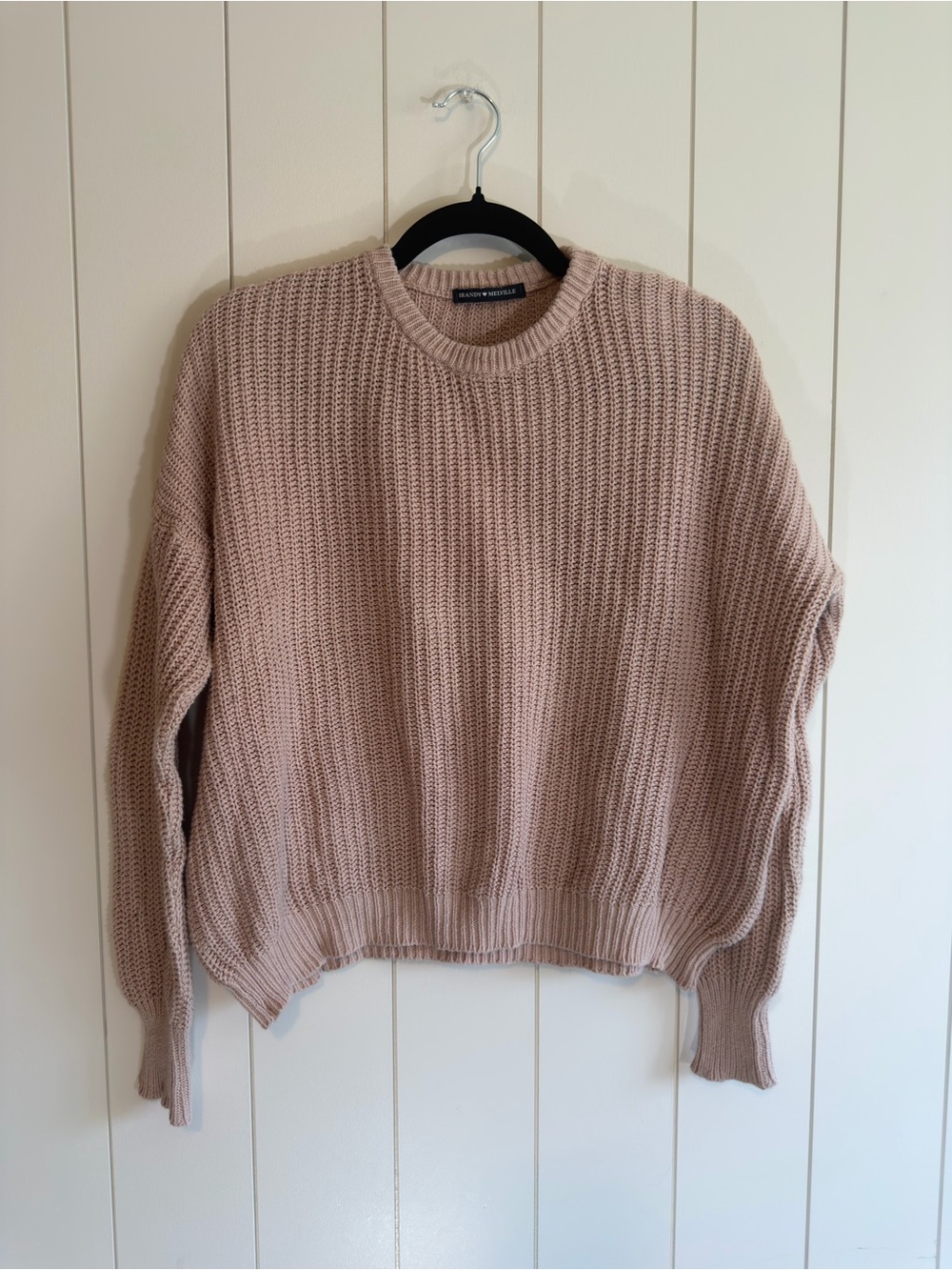Brandy Melville Oversized Crewneck Sweater - Blush Pink